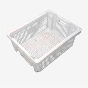 Canastos apilables plasticos para supermercados Atomplast blanco